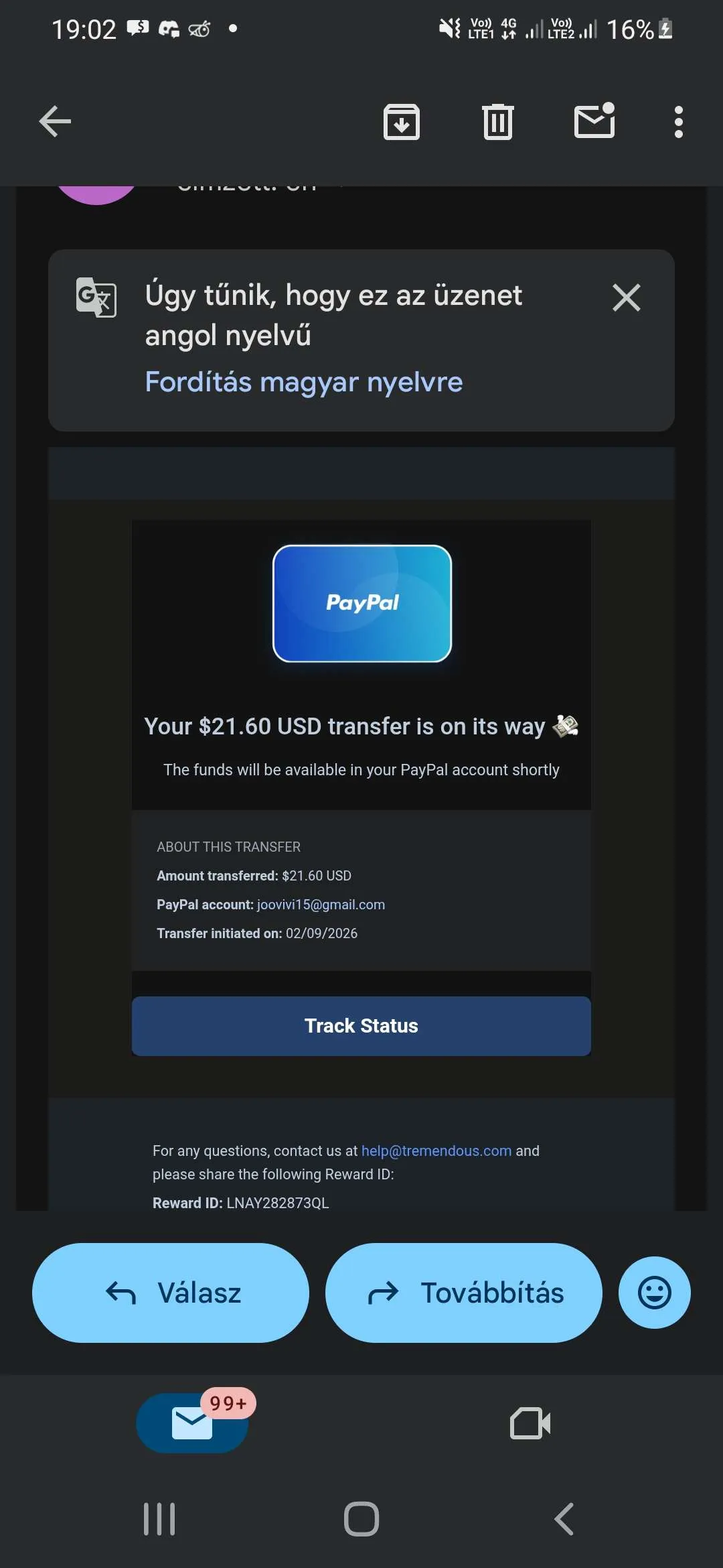 Shark Earnings payout proof - community member cashout screenshot